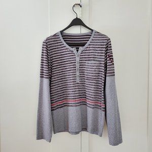 Strellson long sleeve deep neck henley shirt